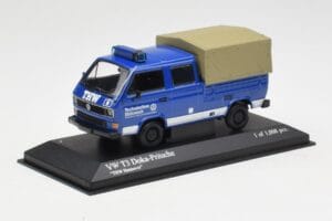 Volkswagen T3 Double Cab Flatbed THW Hannover Minichamps 1:43 400055290 Metal - imaginea 2 din 4