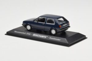 Volkswagen Golf Mk2 Albastru Mostră de Târg Minichamps 1:43 GOLFHANDMUSTER Metal - imaginea 3 din 4