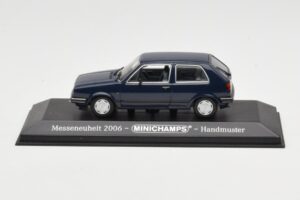 Volkswagen Golf Mk2 Albastru Mostră de Târg Minichamps 1:43 GOLFHANDMUSTER Metal