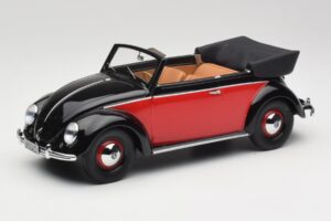 Volkswagen Beetle Cabriolet Negru & Roșu Minichamps 1:18 107054132 Rășină