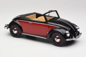 Volkswagen Beetle Hebmuller Cabriolet Negru & Roșu Minichamps 1:18 107054230 Rășină - imaginea 4 din 6
