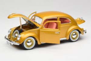 Volkswagen Beetle Auriu Bburago 1:18 3361 Metal - imaginea 2 din 8