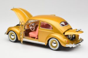 Volkswagen Beetle Auriu Bburago 1:18 3361 Metal - imaginea 5 din 8