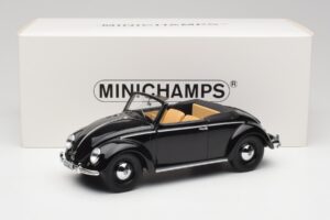 Volkswagen Beetle Type 1 Hebmuller Cabriolet Negru Minichamps 1:18 107054232 Metal - imaginea 6 din 6