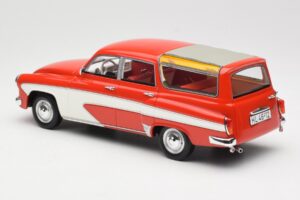 Wartburg 311 Camping Deluxe Roșu Alb BoS Models 1:18 BOS037 Rășină - imaginea 5 din 6