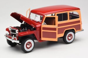 Willys Jeep Station Wagon Roșu Road Signature 1:18 92858 Metal - imaginea 2 din 8