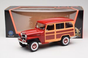 Willys Jeep Station Wagon Roșu Road Signature 1:18 92858 Metal - imaginea 8 din 8