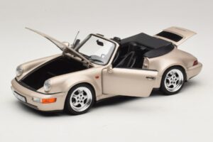 Porsche 911 964 Turbo Look Cabriolet Zermatt Silver Norev 1:18 187140 Metal - imaginea 2 din 8