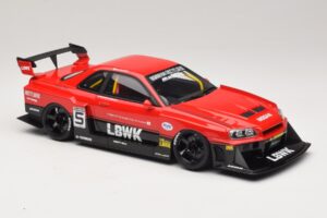 Nissan Skyline ER34 LB Super Silhouette Active Red GT Spirit 1:18 GT570 Rășină - imaginea 4 din 6