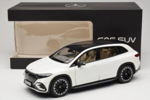 Mercedes EQS SUV X296 Manufaktur Diamond White NZG 1:18 B66960590 Metal - imaginea 8 din 8