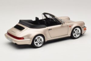 Porsche 911 964 Turbo Look Cabriolet Zermatt Silver Norev 1:18 187140 Metal - imaginea 3 din 8