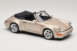 Porsche 911 964 Turbo Look Cabriolet Zermatt Silver Norev 1:18 187140 Metal - imaginea 6 din 8
