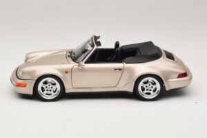 Porsche 911 964 Turbo Look Cabriolet Zermatt Silver Norev 1:18 187140 Metal - imaginea 4 din 8
