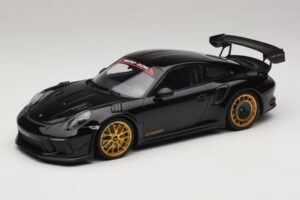 Porsche 911 992 GT3 RS Manthey Racing Negru cu Jante Aurii Minichamps 1:18 MR-911-GT3RS-1804 Metal
