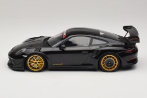 Porsche 911 992 GT3 RS Manthey Racing Negru cu Jante Aurii Minichamps 1:18 MR-911-GT3RS-1804 Metal - imaginea 3 din 6
