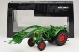 Deutz F2L 514 Tractor Încărcător Frontal Verde Minichamps 1:18 109144071 Metal - imaginea 6 din 6
