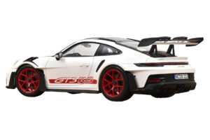 Porsche 911 992 GT3 RS Weissach Package Alb Pyro Red Norev 1:18 187373 Metal - imaginea 3 din 3
