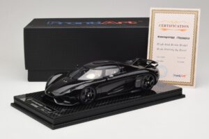 Koenigsegg Regera Negru Pachet Carbon Interior Bej FrontiArt 1:18 REMC042 Rășină - imaginea 7 din 7