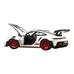 Porsche 911 992 GT3 RS Weissach Package Alb Pyro Red Norev 1:18 187373 Metal - imaginea 2 din 3