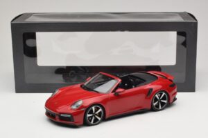 Porsche 911 992 Turbo S Cabriolet Roșu Închis Minichamps 1:18 PORSCHE007 Metal - imaginea 6 din 6