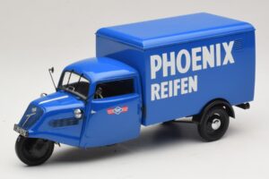 Tempo Hanseat Furgonetă cu Trei Roți Phoenix Blue Minichamps 1:18 180099040 Metal