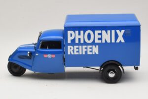 Tempo Hanseat Furgonetă cu Trei Roți Phoenix Blue Minichamps 1:18 180099040 Metal - imaginea 3 din 6