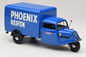 Tempo Hanseat Furgonetă cu Trei Roți Phoenix Blue Minichamps 1:18 180099040 Metal - imaginea 4 din 6
