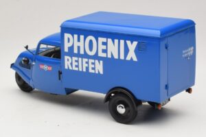 Tempo Hanseat Furgonetă cu Trei Roți Phoenix Blue Minichamps 1:18 180099040 Metal - imaginea 5 din 6