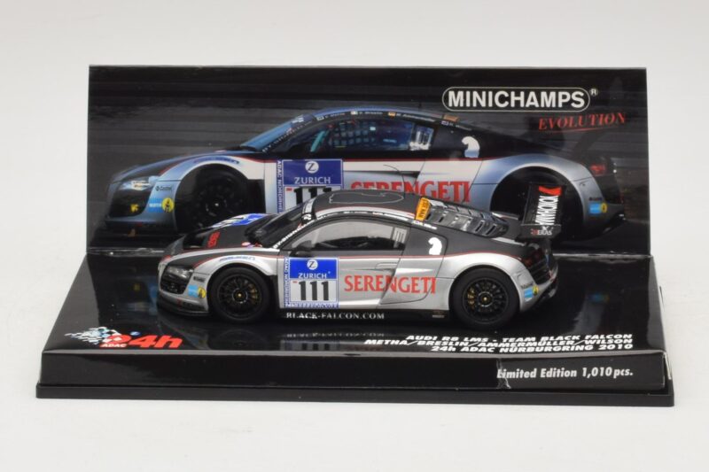 Audi R8 LMS GT3 #111 Metha / Breslin Black Falcon 24 Hours of Nurburgring 2010 Minichamps 1:43 437101911 Metal