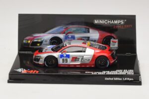 Audi R8 LMS GT3 #99 F. Biela / M. Fassler Phoenix Racing 24 Hours of Nurburgring 2010 Minichamps 1:43 437101999 Metal