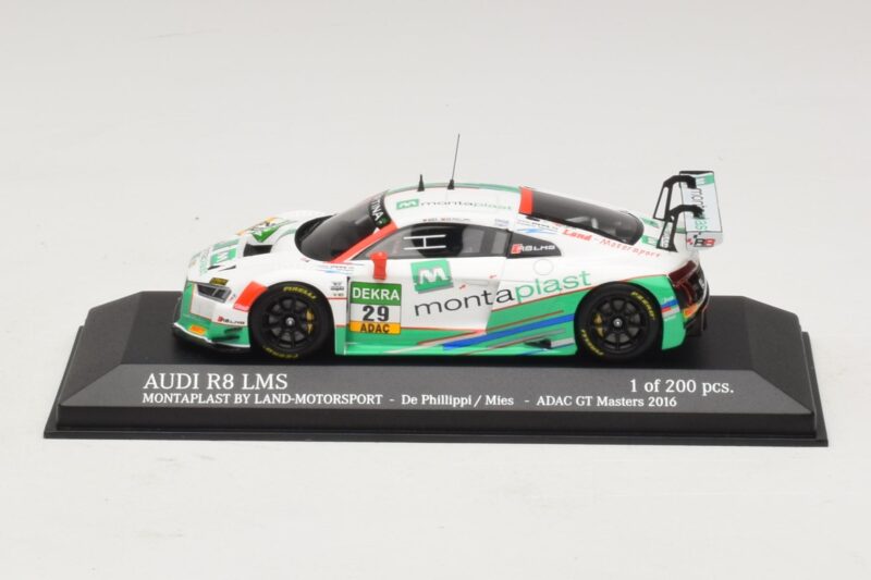 Audi R8 LMS Montaplast By Land-Motorsport #29 C. De Phillippi / C. Mies ADAC GT Masters 2016 Minichamps 1:43 Audi R8 LMS Montaplast By Land-Motorsport #29 C. De Phillippi / C. Mies ADAC GT Masters 2016 Minichamps 1:43 437161129 Metal
