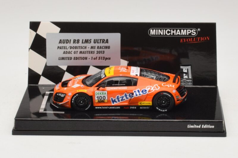 Audi R8 LMS Ultra #100 MS Racing Patel / Dobitsch ADAC GT Masters 2013 Minichamps 1:43 Audi R8 LMS Ultra #100 MS Racing Patel / Dobitsch ADAC GT Masters 2013 Minichamps 1:43 437130100 Metal