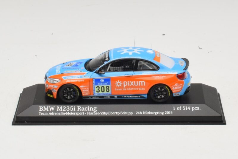 BMW M235i Team Adrenalin #308 Fischer / Zils 24 Hours of Nurburgring 2014 Minichamps 1:43 437142408 Metal