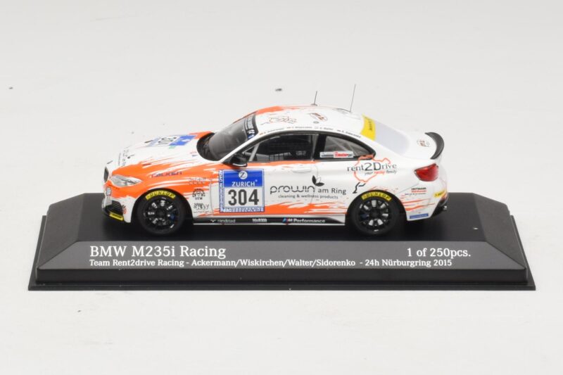 BMW M235i Team Rent2drive #304 Ackermann / Wishkirchen 24 Hours of Nurburgring 2015 Minichamps 1:43 BMW M235i Team Rent2drive #304 Ackermann / Wishkirchen 24 Hours of Nurburgring 2015 Minichamps 1:43 437152504 Metal
