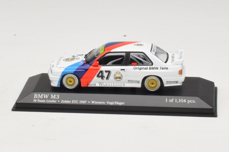 BMW M3 E30 M-Team Linder #47 Vogt / Herger Winners ETC Zolder 1987 Minichamps 1:43 BMW M3 E30 M-Team Linder #47 Vogt / Herger Winners ETC Zolder 1987 Minichamps 1:43 430872047 Metal