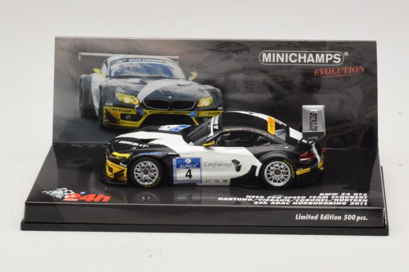 BMW Z4 GT3 Need for Speed Team #4 Hartung / Viebahn 24 Hours of Nürburgring 2011 Minichamps 1:43 BMW Z4 GT3 Need for Speed Team #4 Hartung / Viebahn 24 Hours of Nürburgring 2011 Minichamps 1:43 437112904 Metal