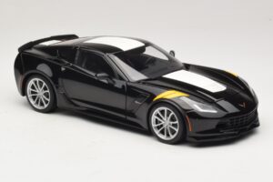 Chevrolet Corvette C7 Grand Sport Negru cu Dungi Albe AUTOart 1:18 71273 Compozit - imaginea 6 din 8