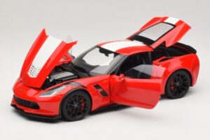 Chevrolet Corvette C7 Grand Sport Roșu cu Dungi Albe AUTOart 1:18 71274 Compozit - imaginea 2 din 8
