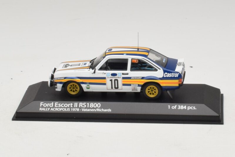 Ford Escort Mk2 RS1800 #10 A. Vatanen / D. Richards Rally Acropolis 1978 Minichamps 1:43 400808410 Metal