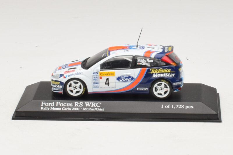 Ford Focus RS WRC #4 C. McRae / N. Grist Rally Monte Carlo 2001 Minichamps 1:43 430018904 Metal