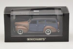 Ford V8 De Luxe Woody Station Wagon Maro Albastru Minichamps 1:43 400082112 Metal - imaginea 4 din 4