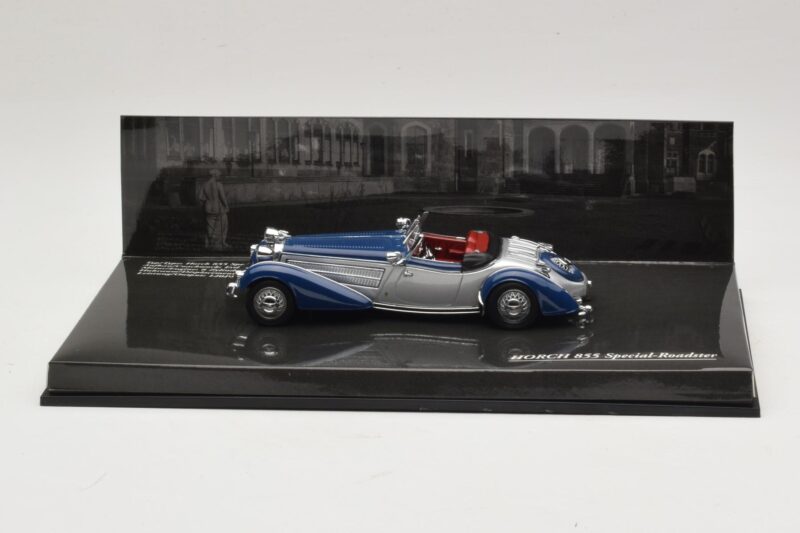 Horch 855 Special Roadster Albastru Argintiu Fără Cutie Exterioară Minichamps 1:43 436014202-O1 Metal