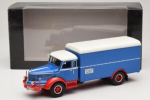 Krupp Titan Camion cu Cutie Albastru Roșu Minichamps 1:43 439069040 Metal - imaginea 6 din 6