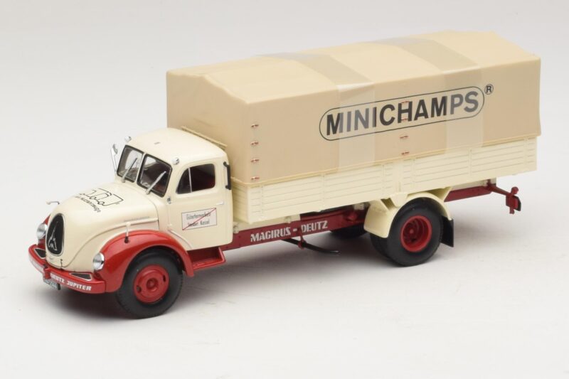 Magirus-Deutz S 7500 Jupiter Camion cu Platformă Alb Roșu Minichamps 1:43 439141022 Metal