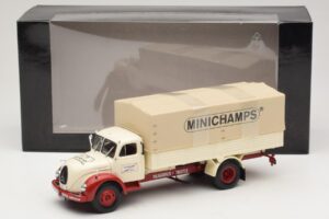 Magirus-Deutz S 7500 Jupiter Camion cu Platformă Alb Roșu Minichamps 1:43 439141022 Metal - imaginea 6 din 6