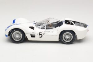 Maserati Tipo 61 #5 S. Moss / D. Gurney Camoradi ADAC 1000km Nurburgring Winner 1960 Minichamps 1:18 100601205 Metal - imaginea 4 din 8