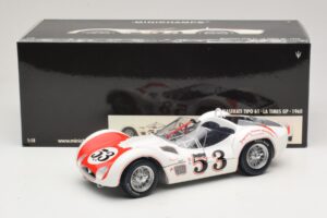 Maserati Tipo 61 #53 B. Krause Los Angeles Times Grand Prix Winner 1960 Minichamps 1:18 100601253 Metal - imaginea 8 din 8