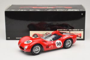 Maserati Tipo 61 #98 C. Shelby Times Mirror Grand Prix for Sportscars 1960 Minichamps 1:18 100601298 Metal - imaginea 8 din 8