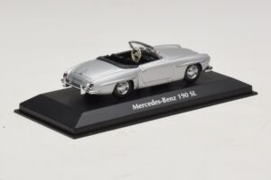 Mercedes 190 SL W121 Argintiu Maxichamps 1:43 940033130 Metal - imaginea 2 din 4