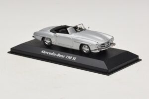 Mercedes 190 SL W121 Argintiu Maxichamps 1:43 940033130 Metal - imaginea 3 din 4